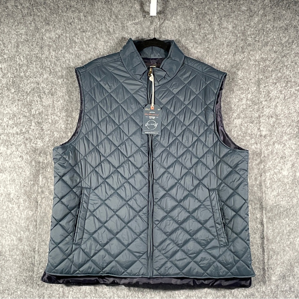 Original Waterproof Vintage Since 1948 Men Navy Blue Vest Puffer Jacket Size XXL